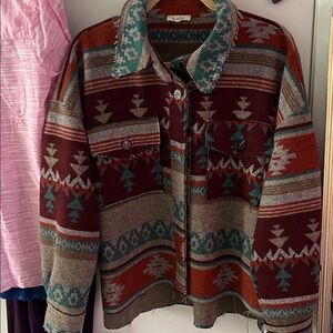 La Miel Boho Southwestern Patterned Jacket